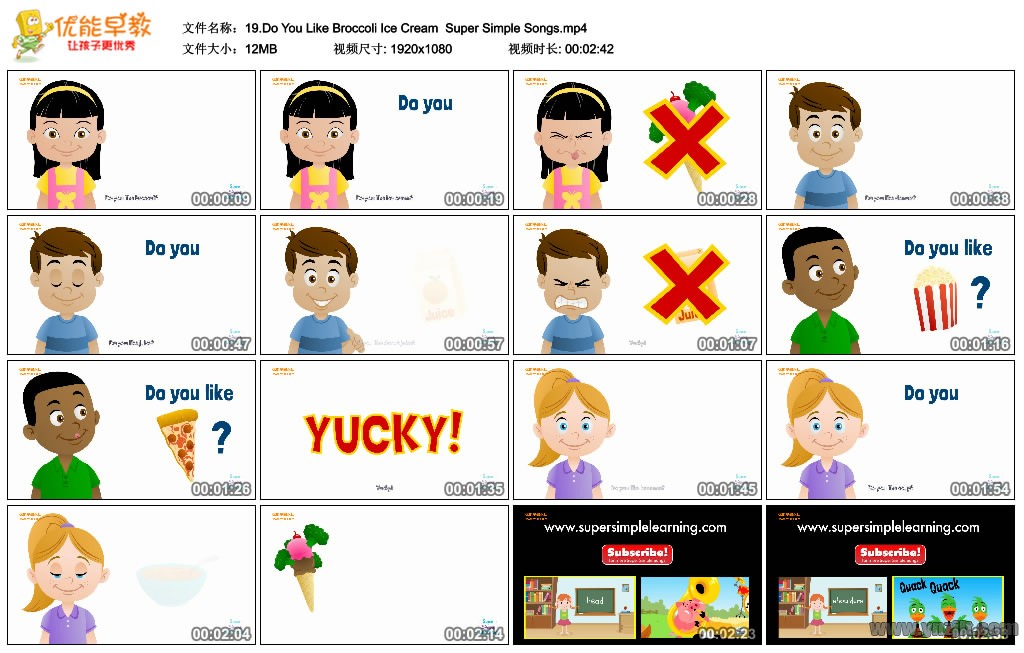 19doyoulikebroccoliicecreamsupersimplesongs英语儿歌下载